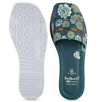 Women's Slide Sandals - WLR73014 Green