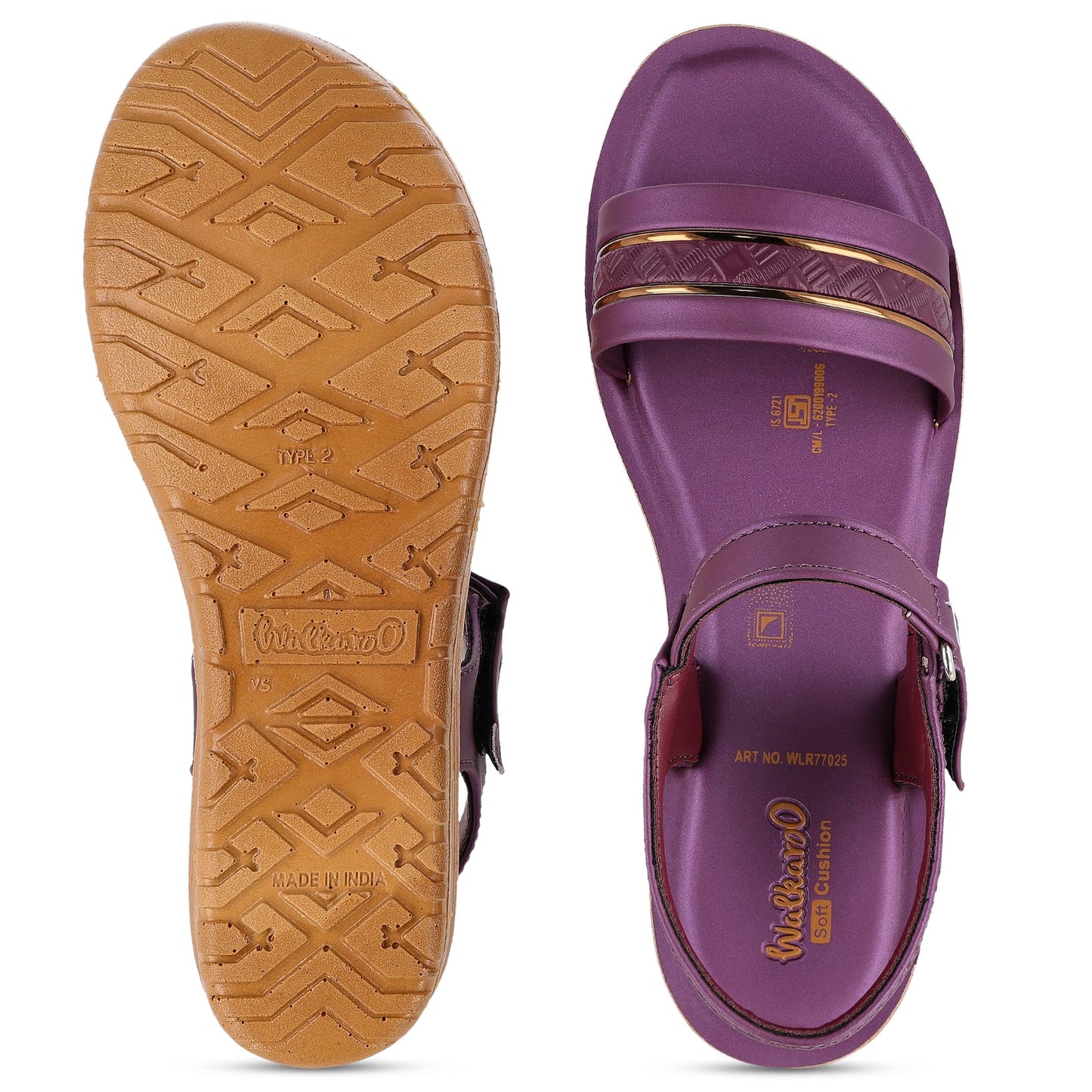 Women's Wedge Heel Sandals  - WLR77025 Plum