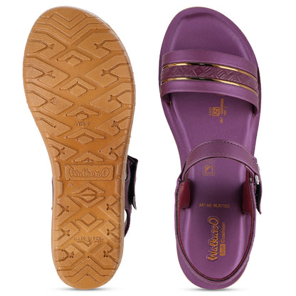 Women's Wedge Heel Sandals  - WLR77025 Plum