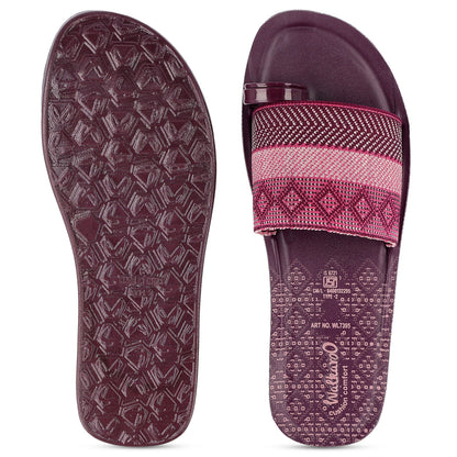 Women's Slide Sandals - WL7395 Dark Grape