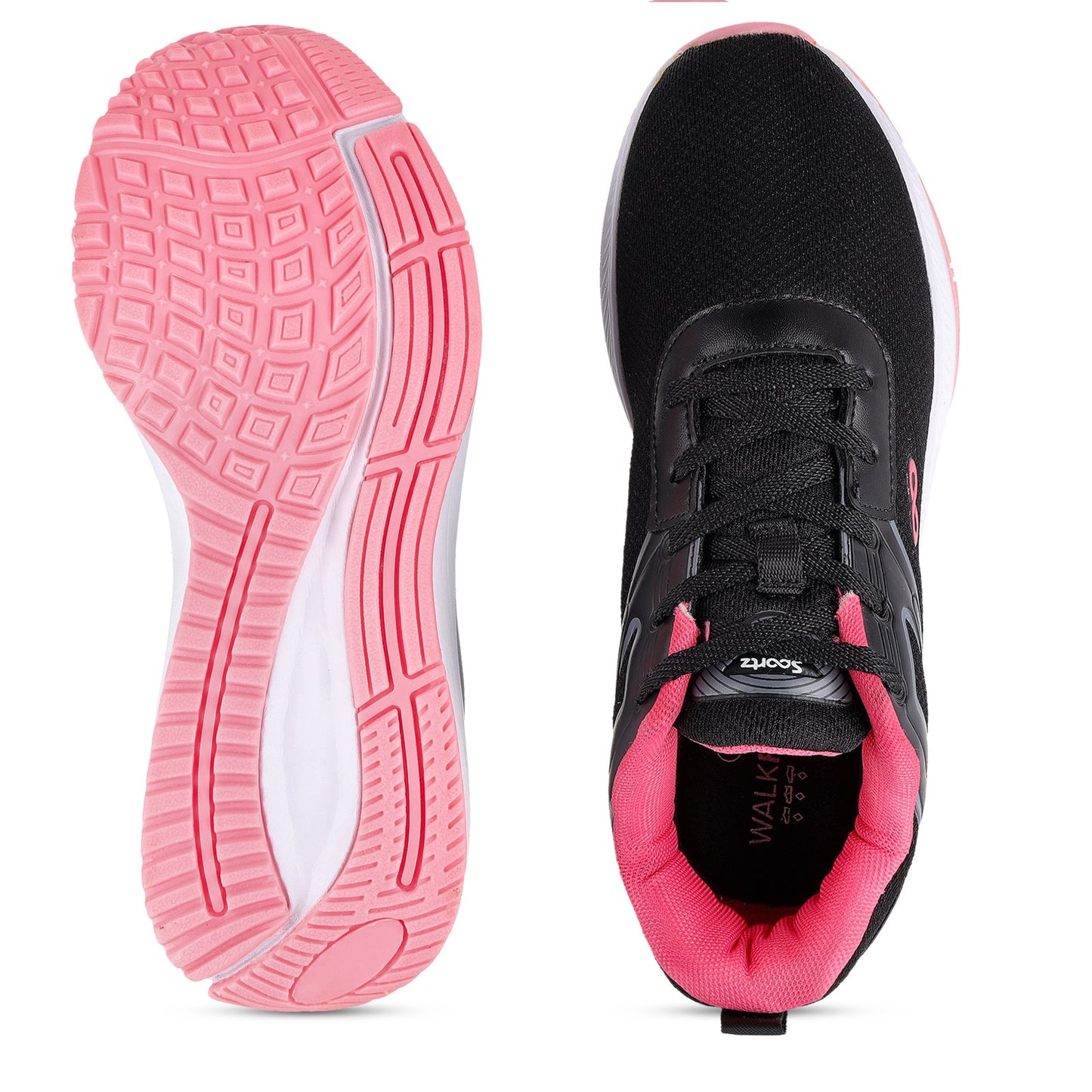 Women's Lace-up Sports Shoe - WS9922 Black