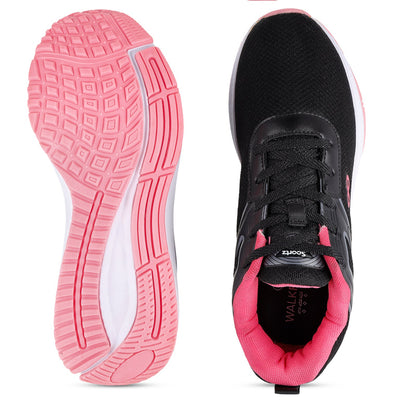 Women's Lace-up Sports Shoe - WS9922 Black