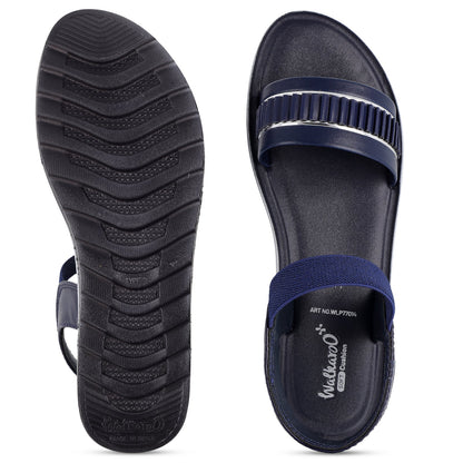 Women's Wedge Heel Sandals  - WLP77014 Blue