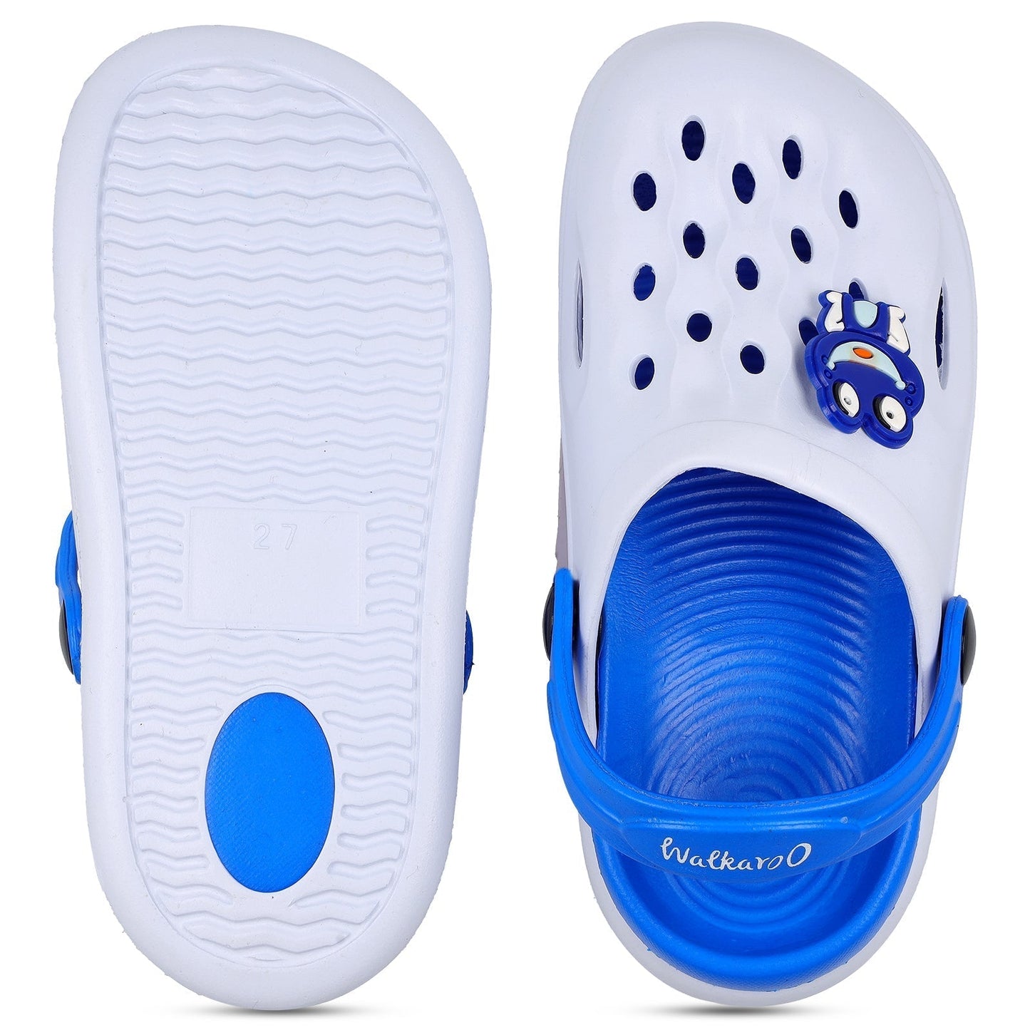 Walkaroo Boys Sandals Footwear - WK360 White Blue - Walkaroo Footwear