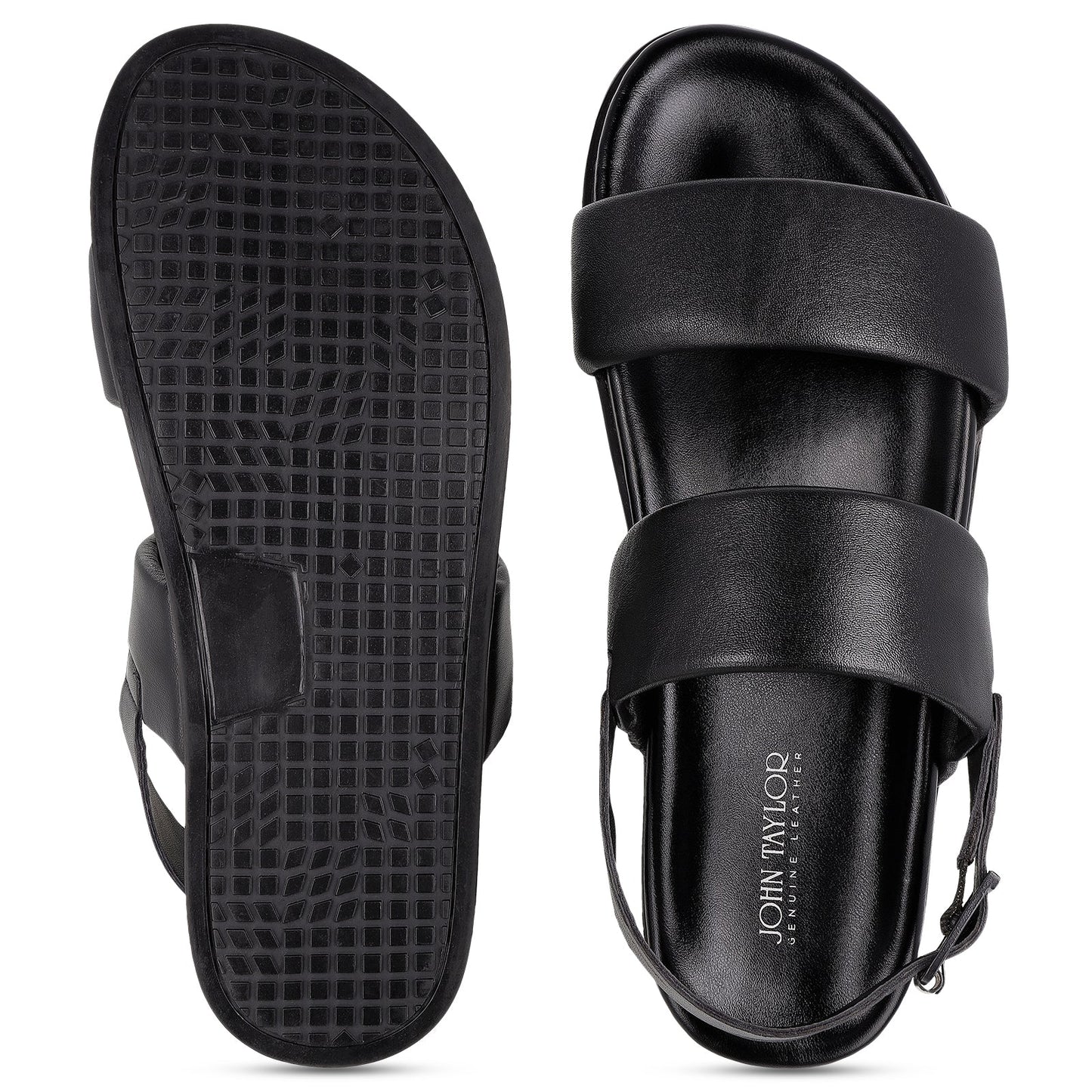 JOHN TAYLOR Leather Gents Sandals - JT97516 - Walkaroo Footwear