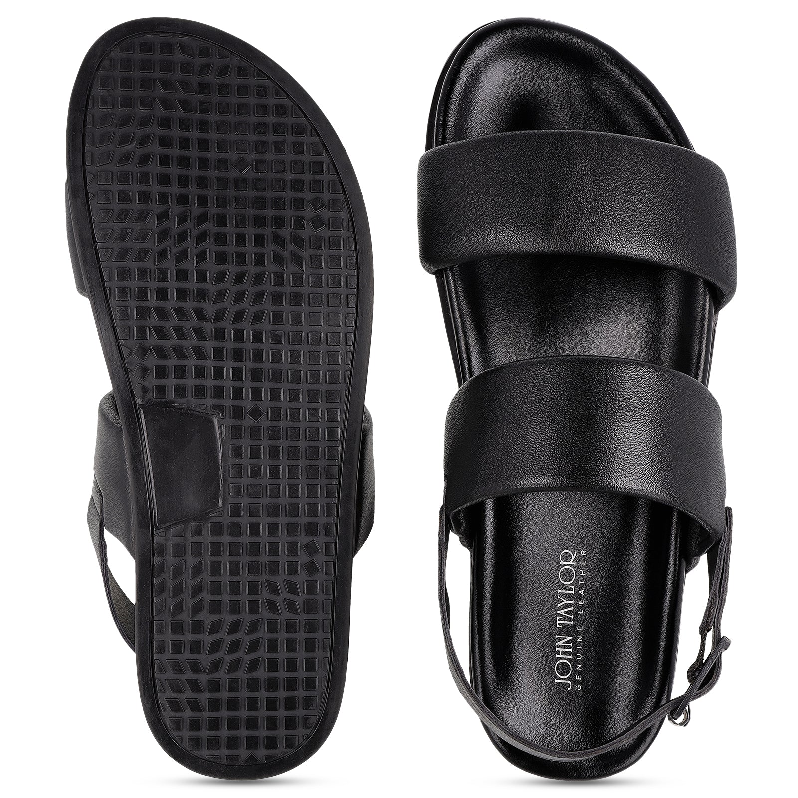 JOHN TAYLOR Leather Gents Sandals - JT97516 - Walkaroo Footwear