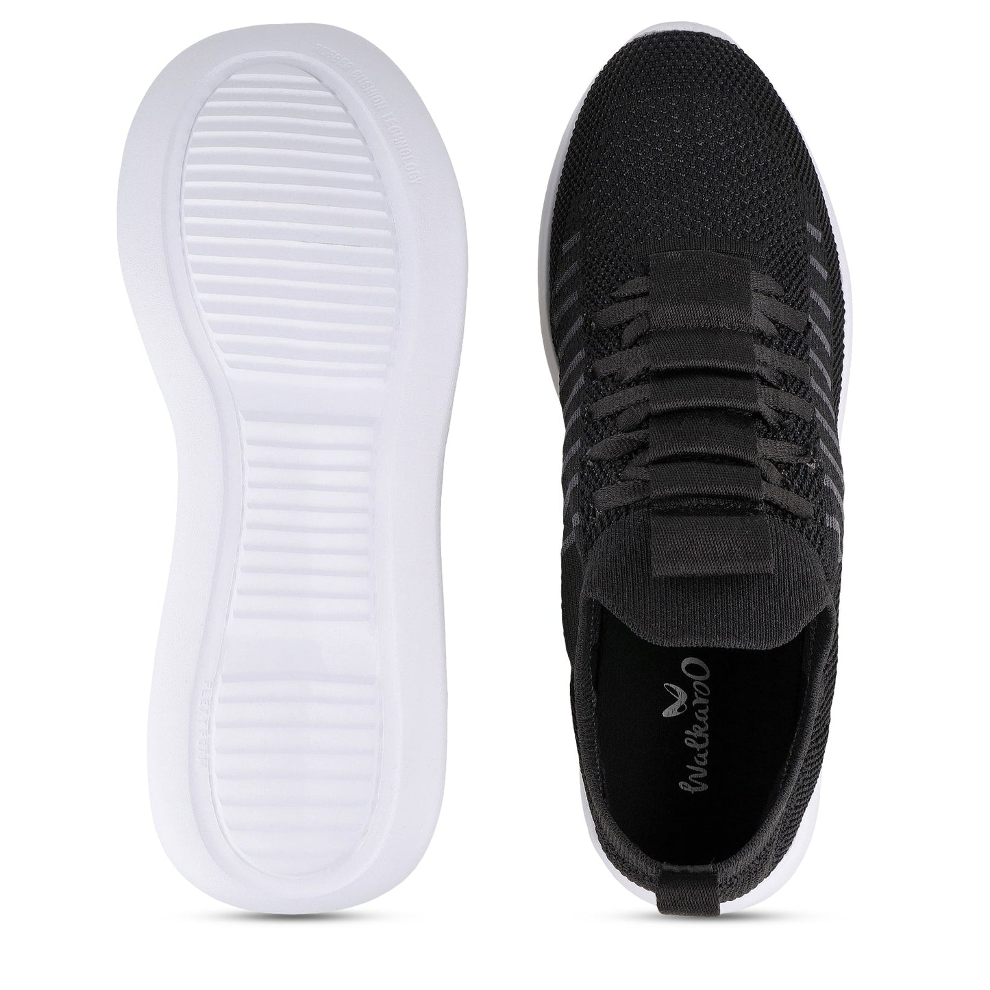 Walkaroo Men Lace-up Sock Shoes - WS9507 Black
