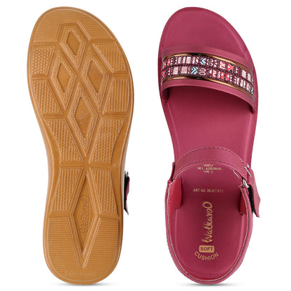 Women's Daily Wear Sandals  - WLR77015 Maroon