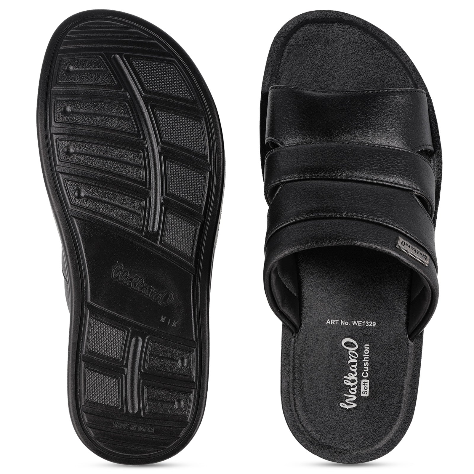 Walkaroo+ Men Sandals - WE1329 Black - Walkaroo Footwear