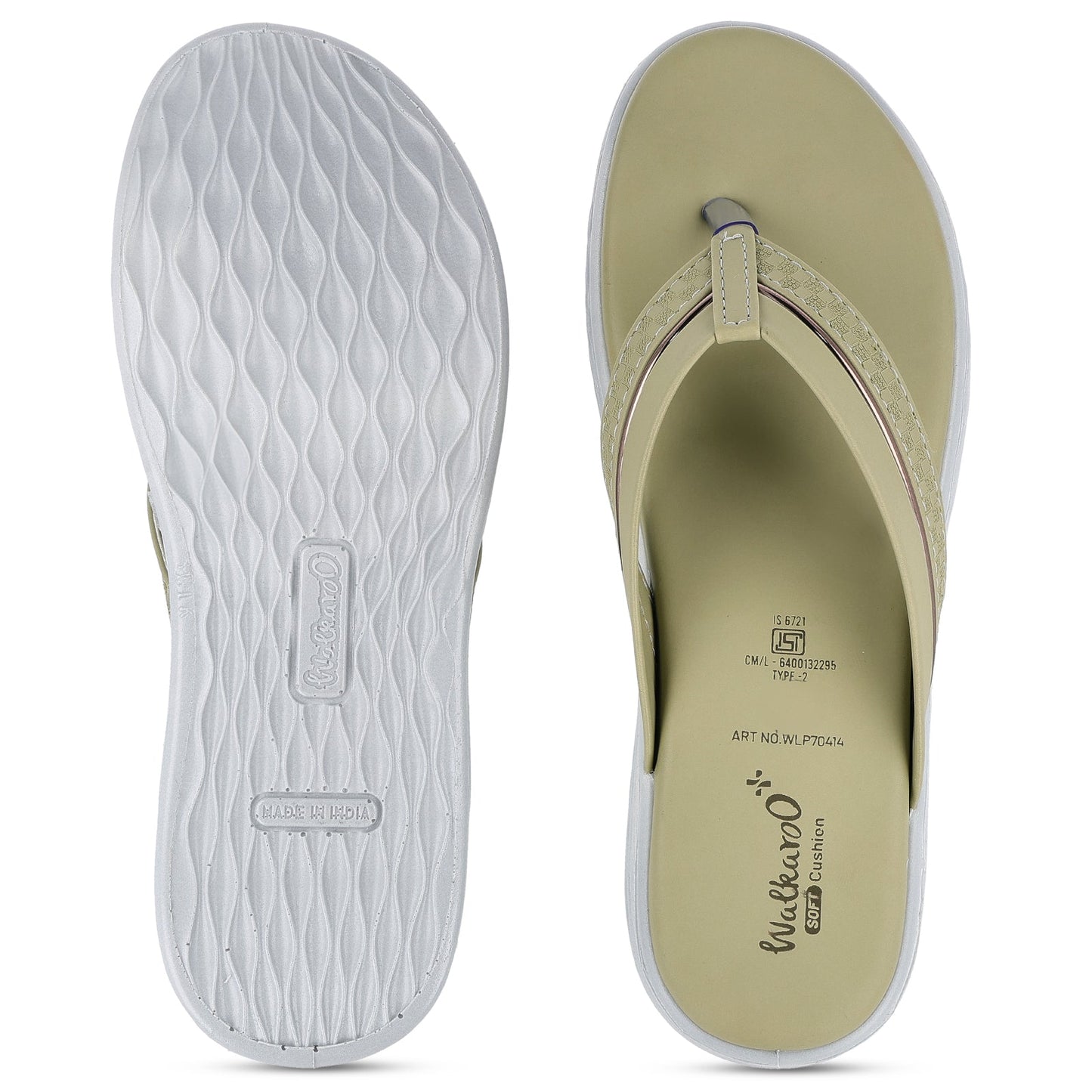 Women's Daily Wear V-Strap Sandals - WLP70414 Pista