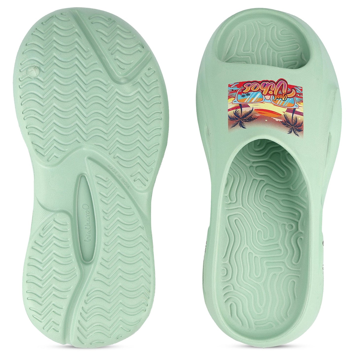 Women's Flip Flop Sliders  - WC8930 Ice Green