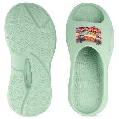 Women's Flip Flop Sliders  - WC8930 Ice Green