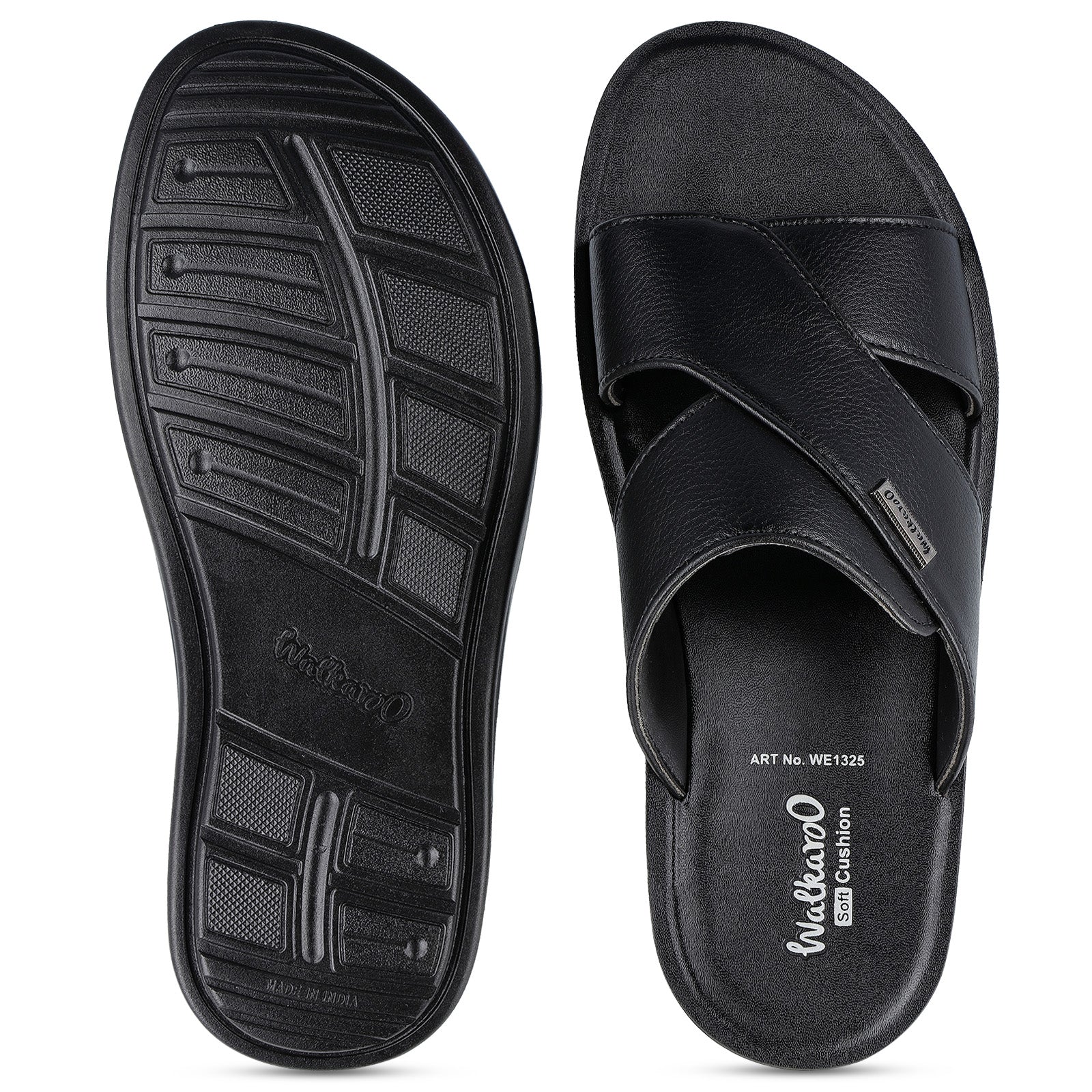 Walkaroo Men Sandals - WE1325 Black - Walkaroo Footwear