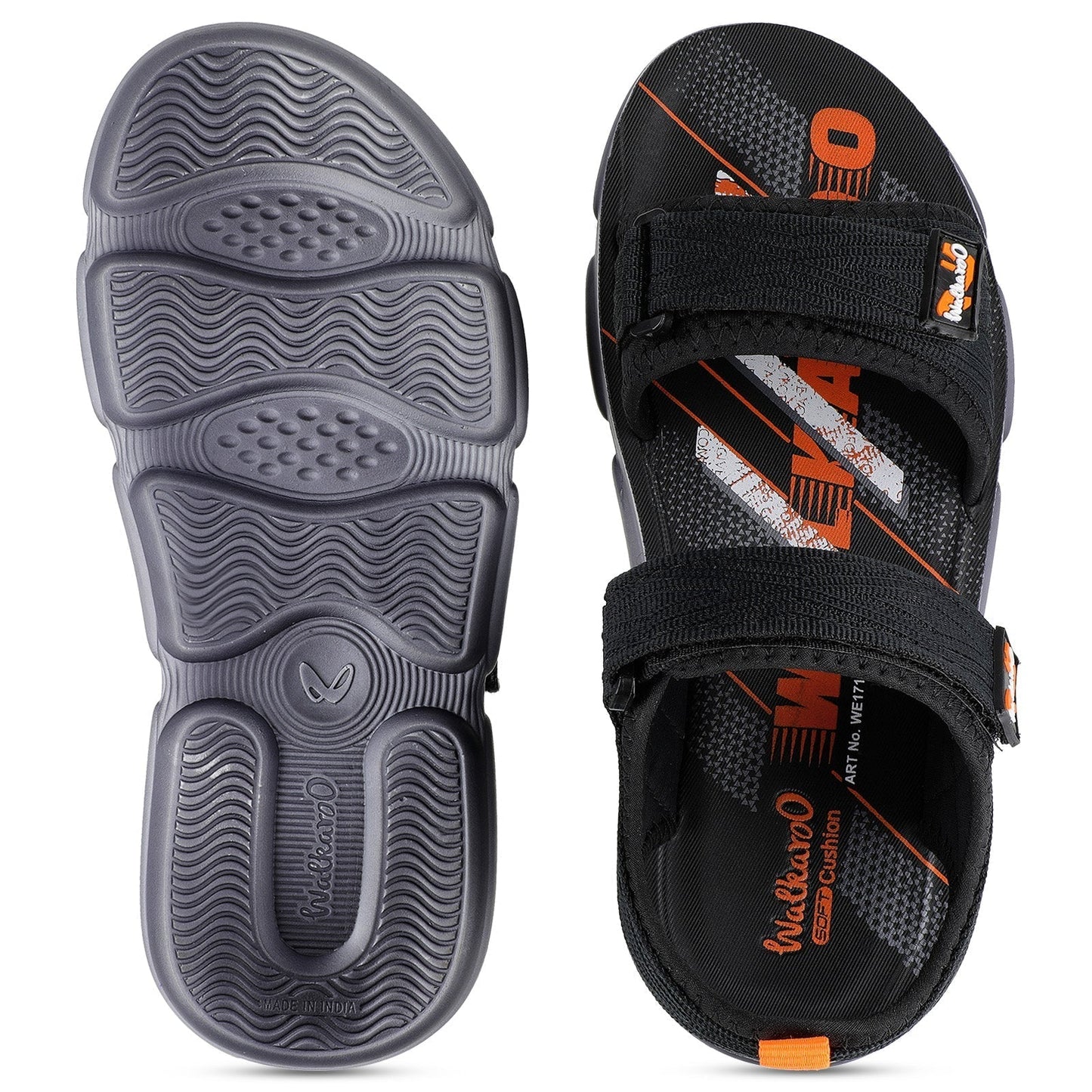 Walkaroo+ Men Sandals - WE1711 Black - Walkaroo Footwear