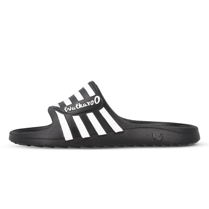 Walkaroo Mens Flip Flop Sliders - WC4835 Black - Walkaroo Footwear