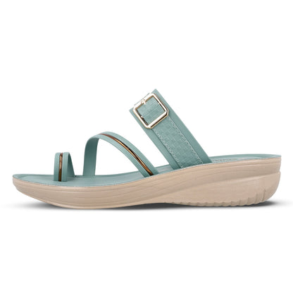 Women's Wedge Heel Sandals  - WLR72032 Teal Blue