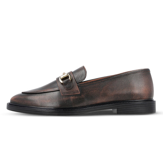 John Taylor Women's Brown Leather Loafer