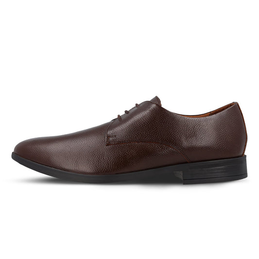 Walkaroo Leather Men formals Shoes - WF6051 Brown - Walkaroo Footwear