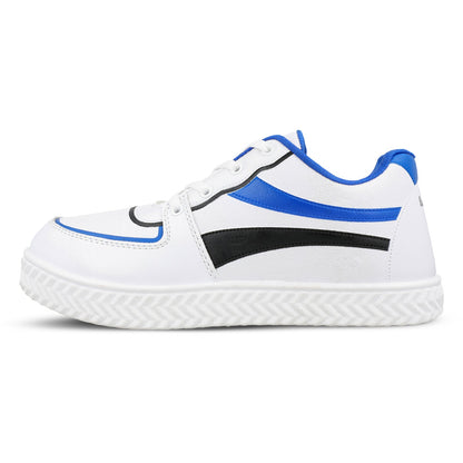 Walkaroo Boys Shoes - WK362 White Blue - Walkaroo Footwear