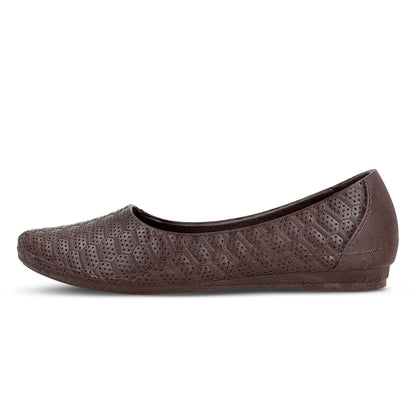 Walkaroo Go Womens Melange Belly Shoes - 12801 Brown