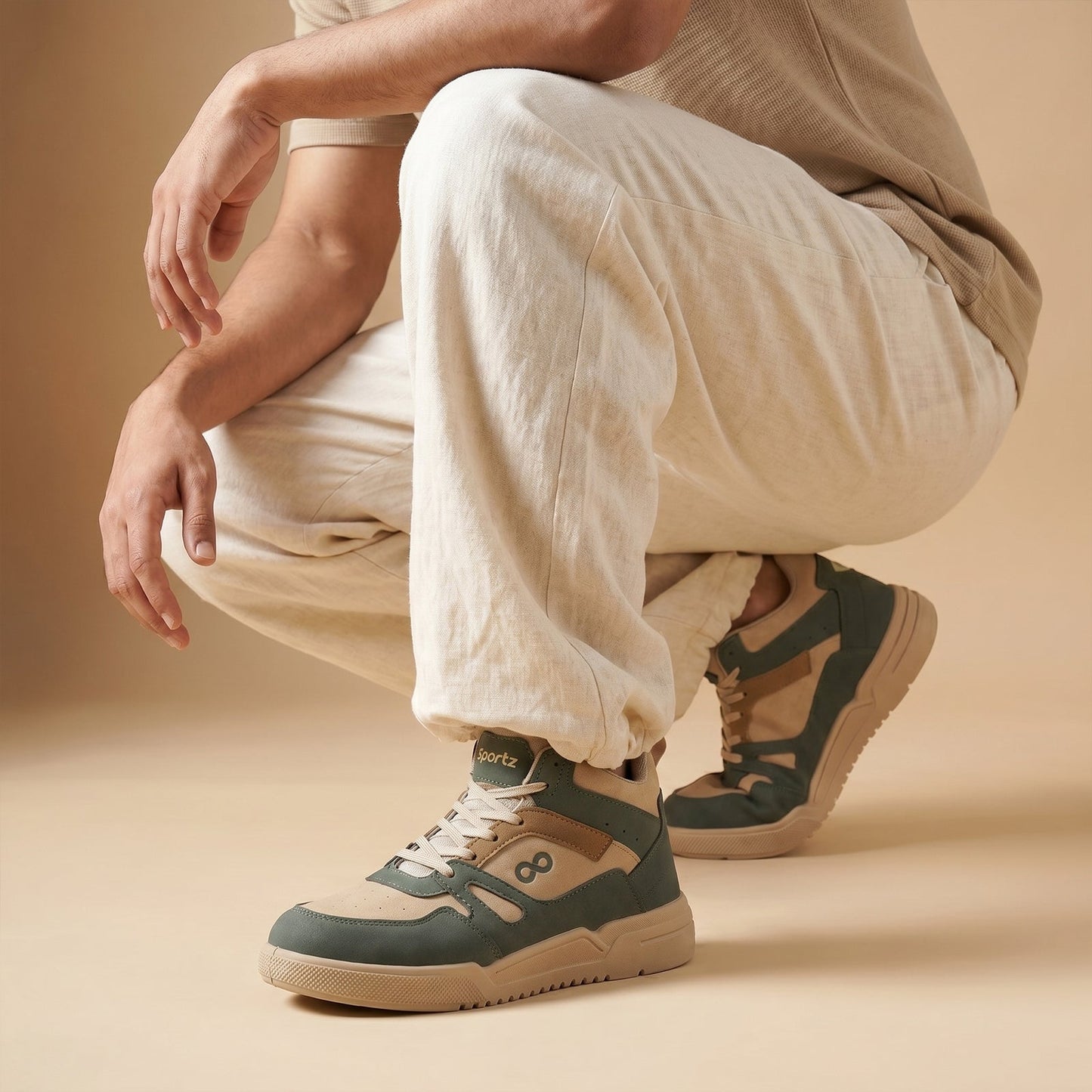 Men's Sports Sneakers -ONG97001  Khaki Olive