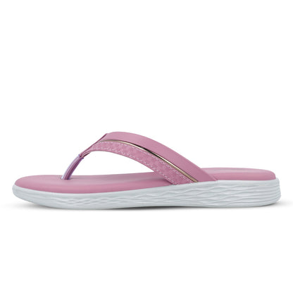 Women's Daily Wear V-Strap Sandals - WLP70414 Mauve