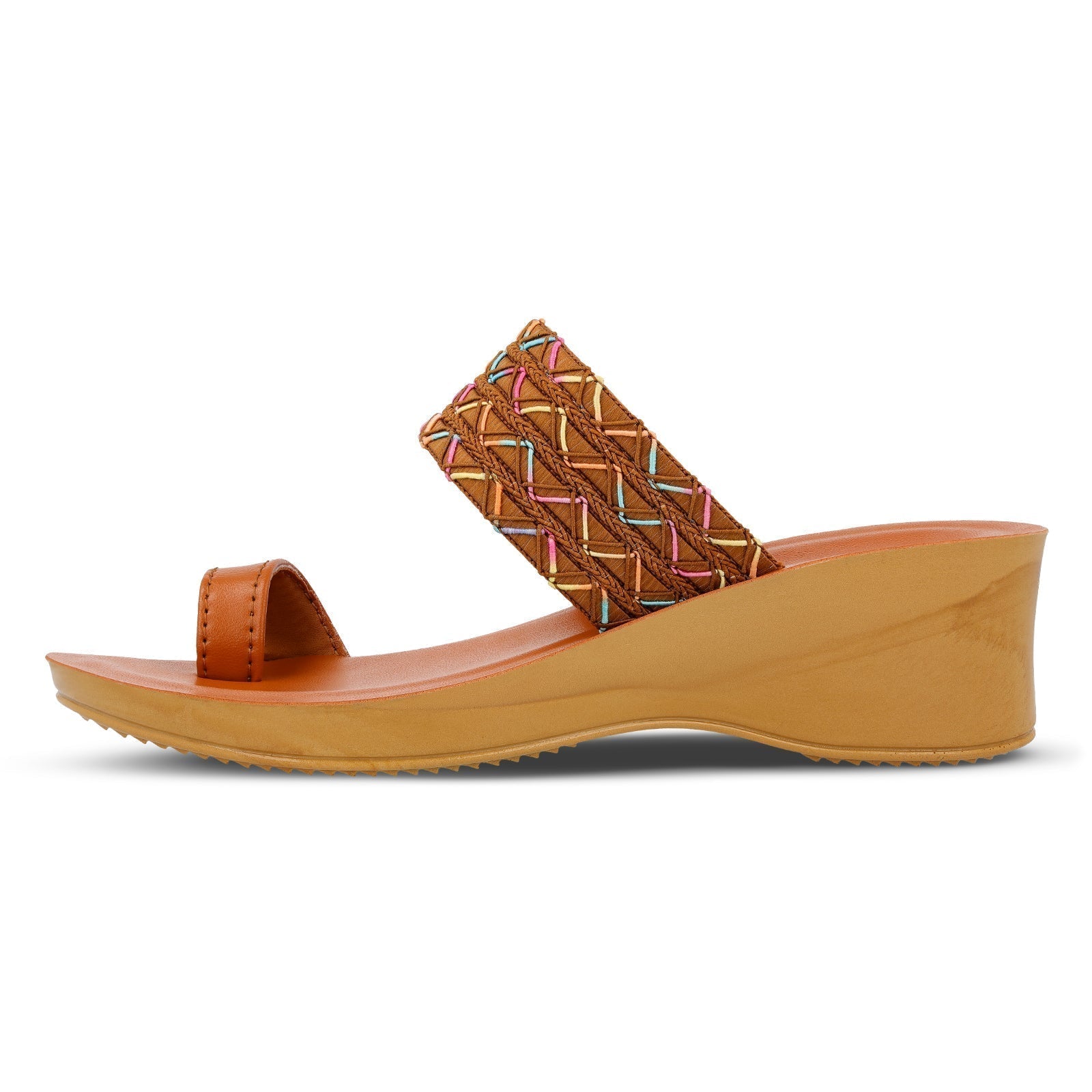 Walkaroo Womens Slip-On Slide Sandal - WL7459 Tan - Walkaroo Footwear