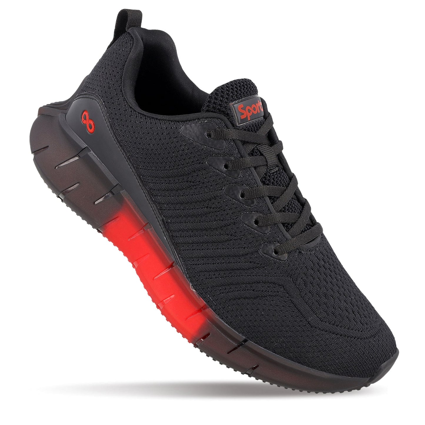 Men's Lace-up Walking Shoes - WS9101 Black Red