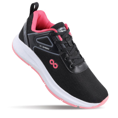 Women's Lace-up Sports Shoe - WS9922 Black