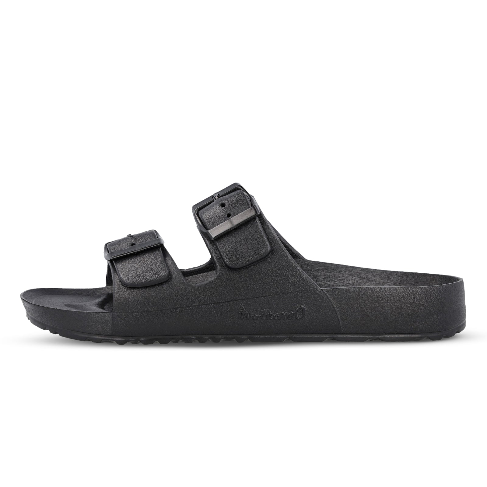 Walkaroo Men Slip On Slide Sandals - WC4808 Black - Walkaroo Footwear