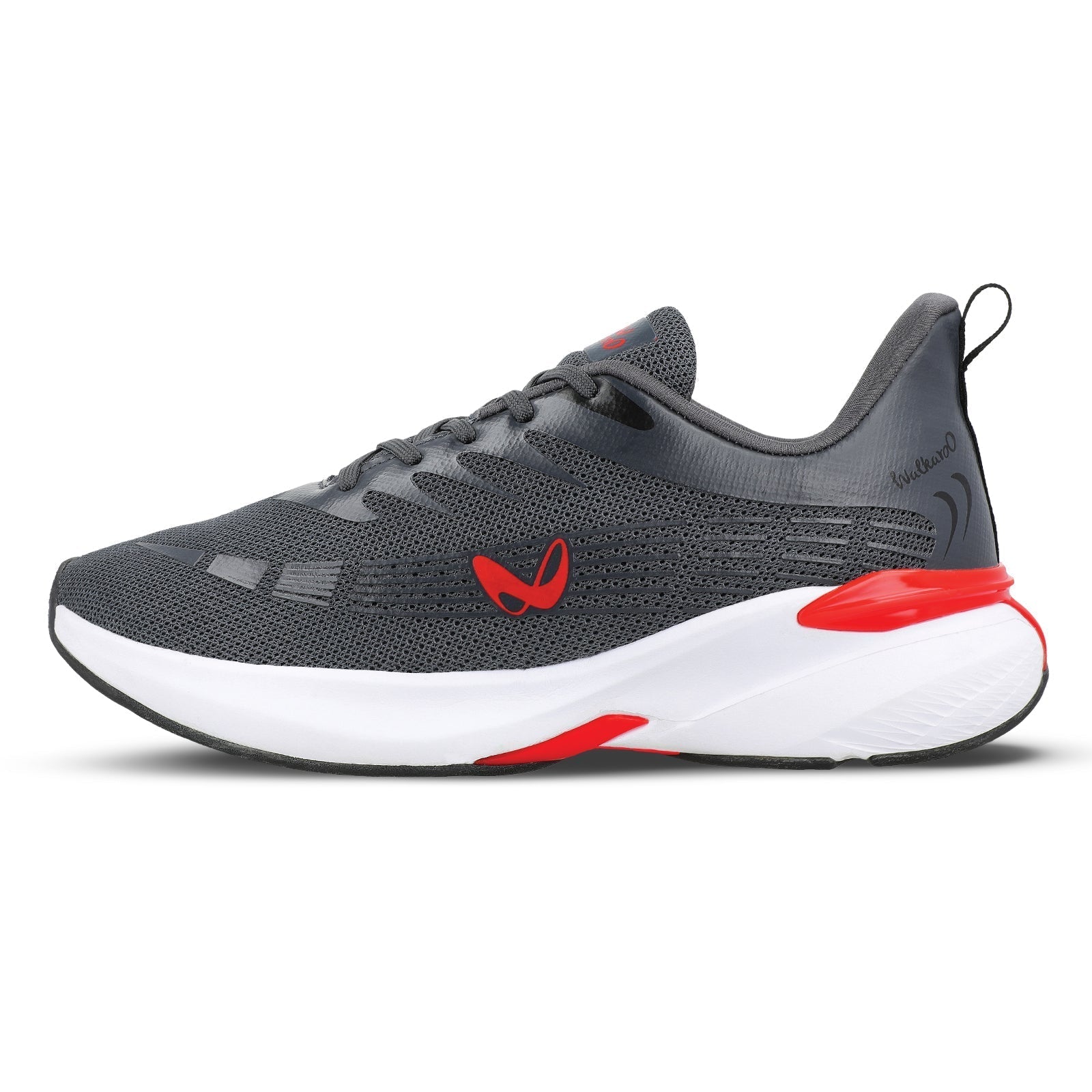 Walkaroo Running Shoes for Men - WS9096 Grey Red - Walkaroo Footwear