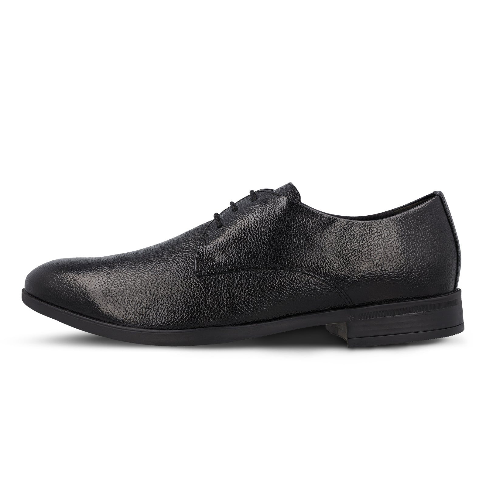 Walkaroo Leather Men formals Shoes - WF6051 Black - Walkaroo Footwear