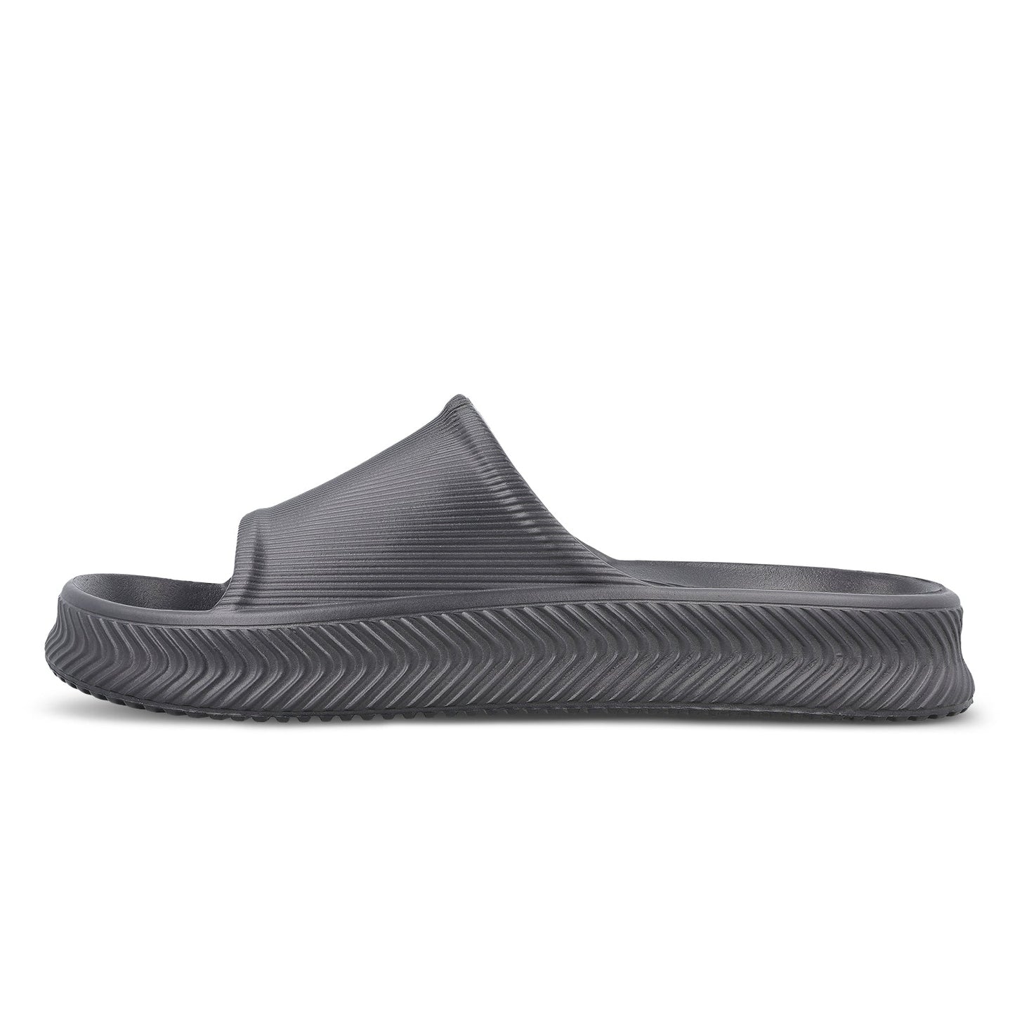 Walkaroo Mens Flip Flop Sliders  - WC8737 Dark Grey