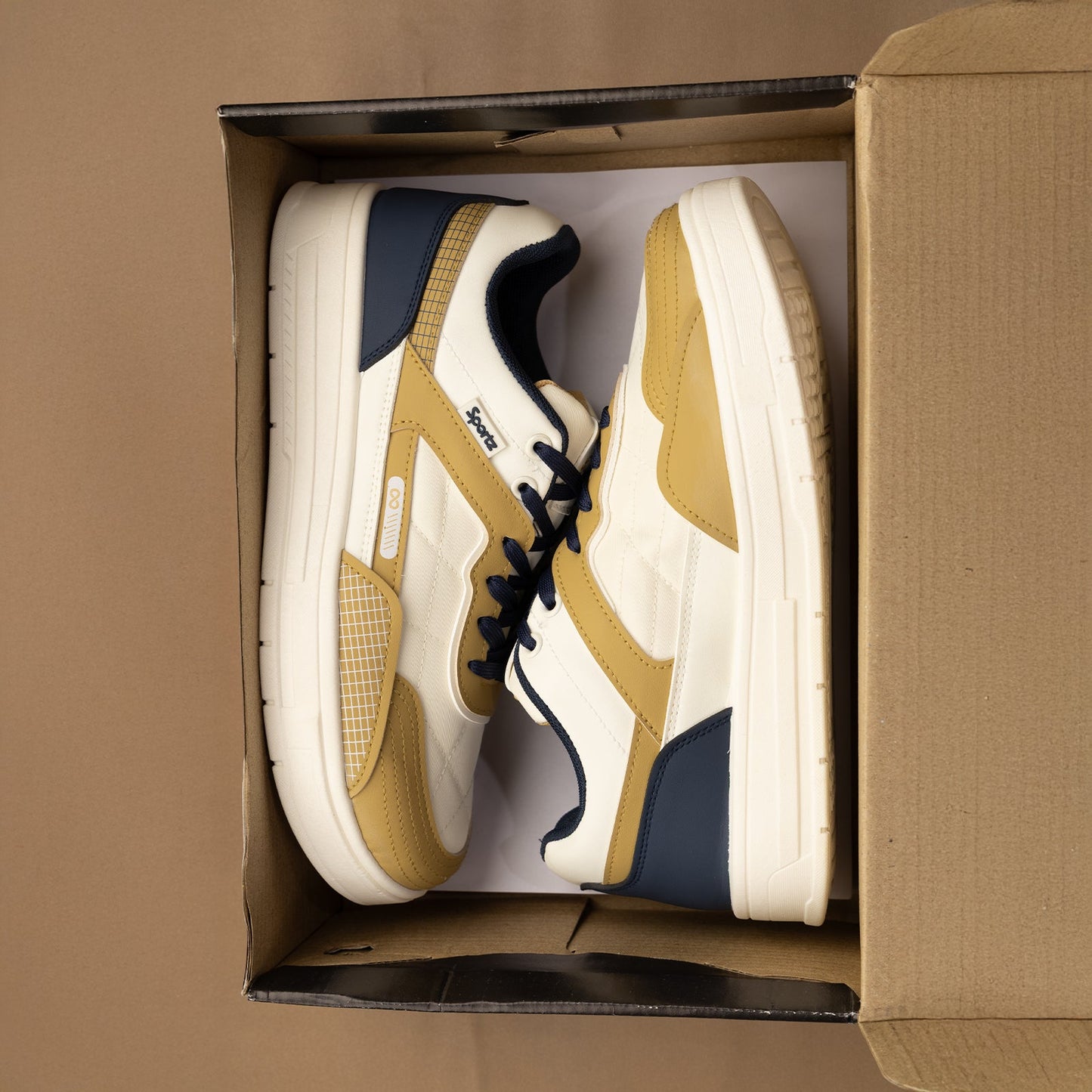 Men's Sports Sneakers - SGE24005 White Beige