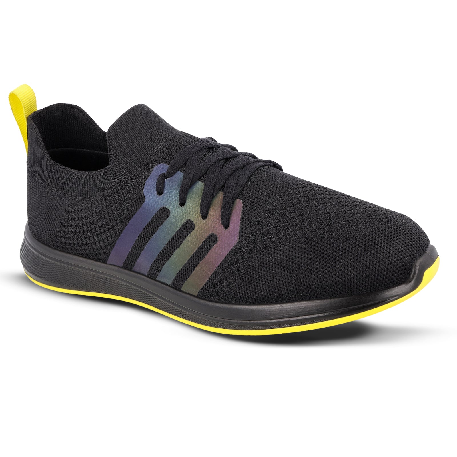 Walkaroo Men Walking and Washable Shoes - XS9771 Black Yellow - Walkaroo Footwear