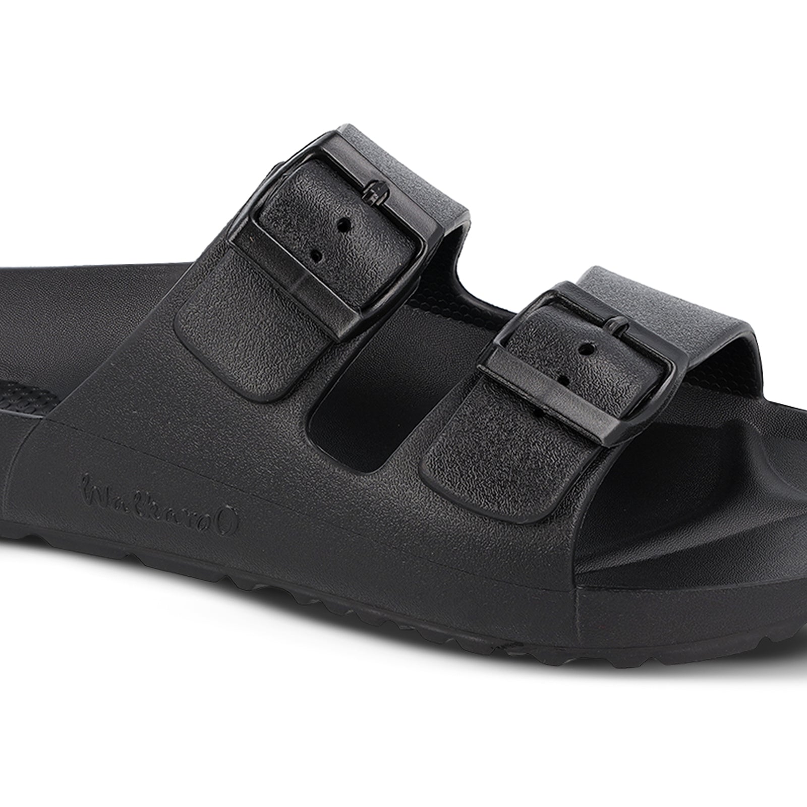 Walkaroo Men Slip On Slide Sandals - WC4808 Black - Walkaroo Footwear