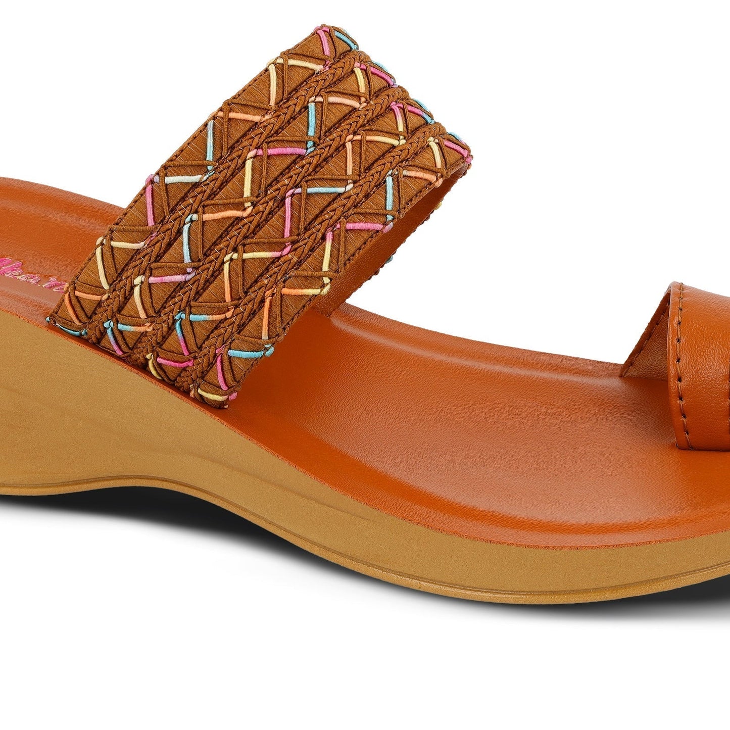 Walkaroo Womens Slip-On Slide Sandal - WL7459 Tan - Walkaroo Footwear