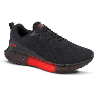 Men's Lace-up Walking Shoes - WS9101 Black Red