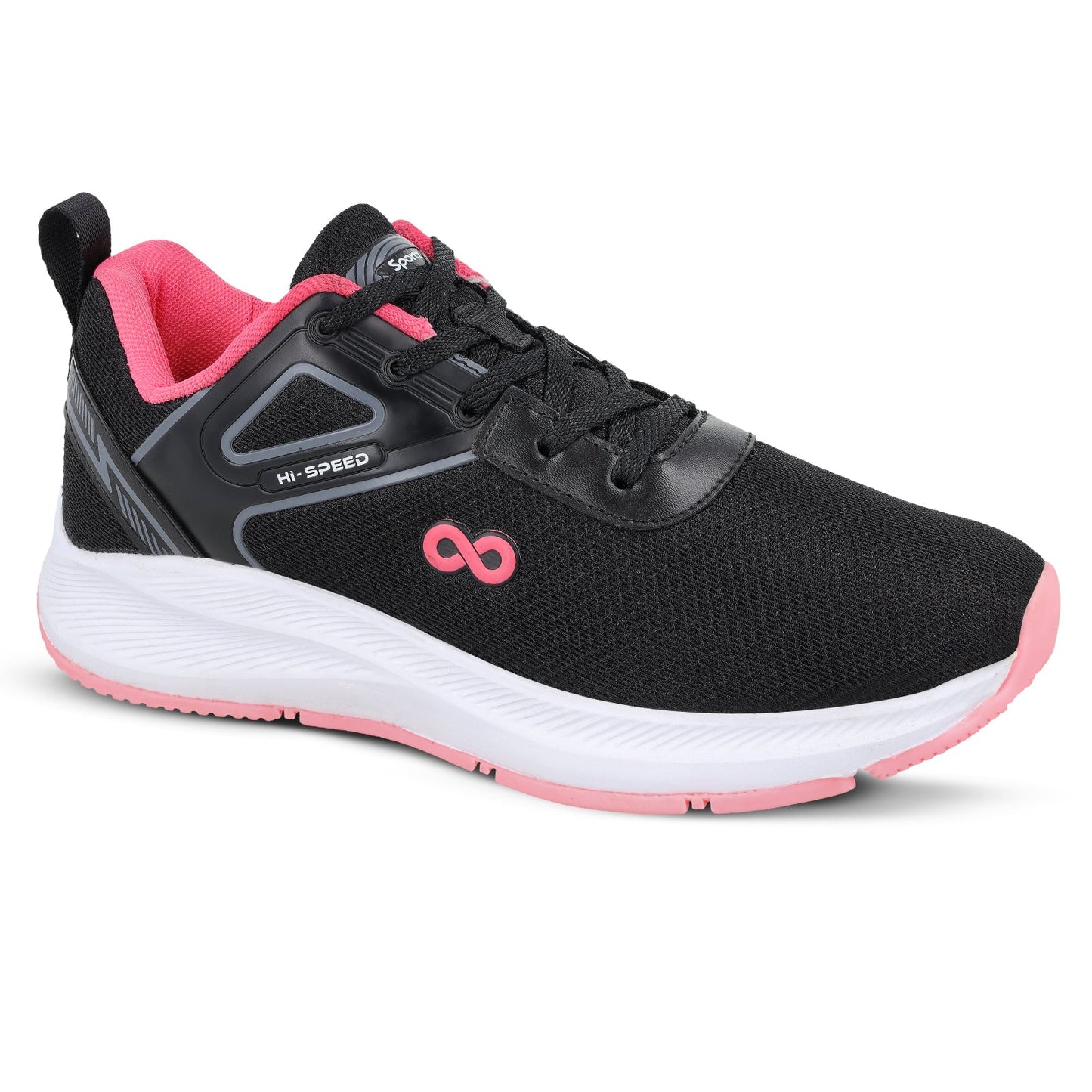 Women's Lace-up Sports Shoe - WS9922 Black
