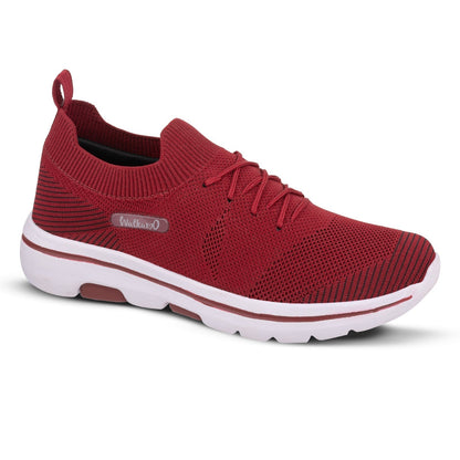 Walkaroo Womens Melange Sock Shoes - XS9830 Maroon - Walkaroo Footwear