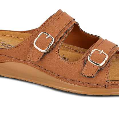 Women's Daily Wear Comfort Sandals - WLP74008 Brown