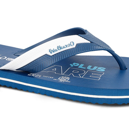 Men's Hawai Slippers - HG153 Teal Blue White