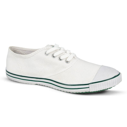 Kid's White Lace-up School Shoe - 566