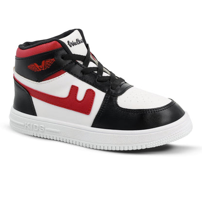 Walkaroo Boys Shoes - WK380 White Black - Walkaroo Footwear