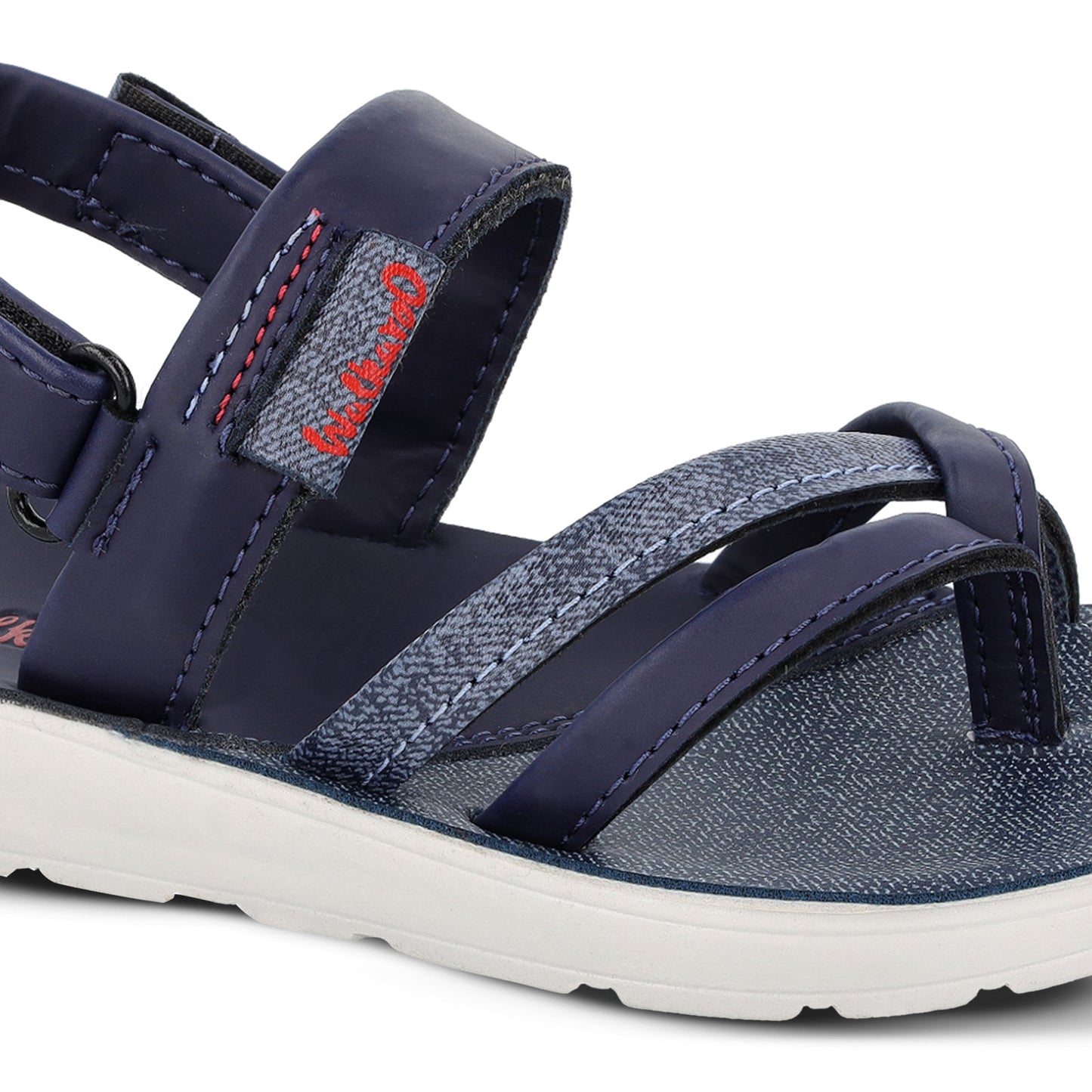 Walkaroo Kids Strappy Slide Sandals - W5767 Blue Grey - Walkaroo Footwear