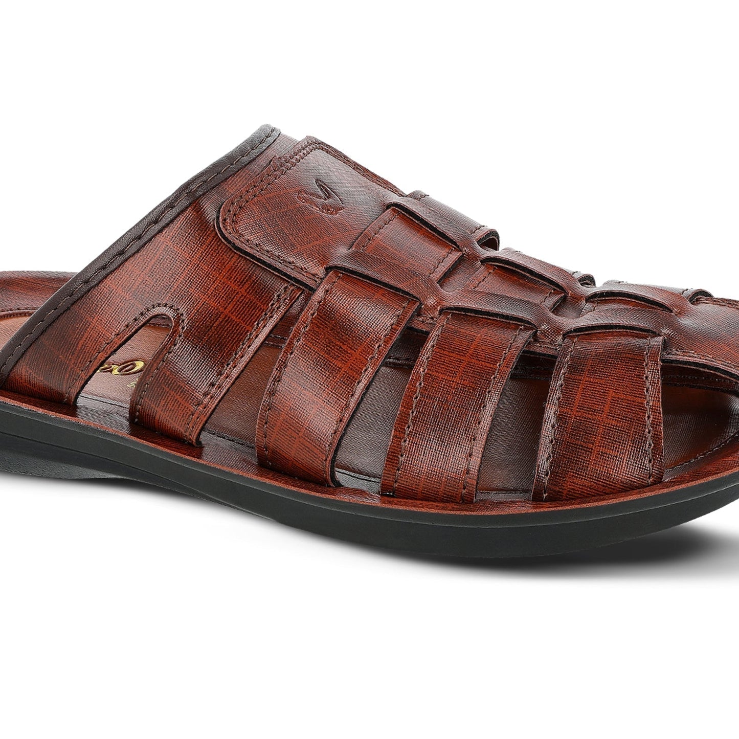 Walkaroo Men Fishermen Cut Slide Sandals - WG5306 Brown - Walkaroo Footwear