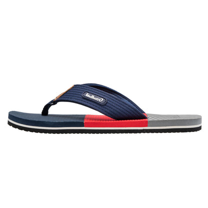 Walkaroo Men Printed Thong Flip Flop - WC4225 Navy Blue Red - Walkaroo Footwear