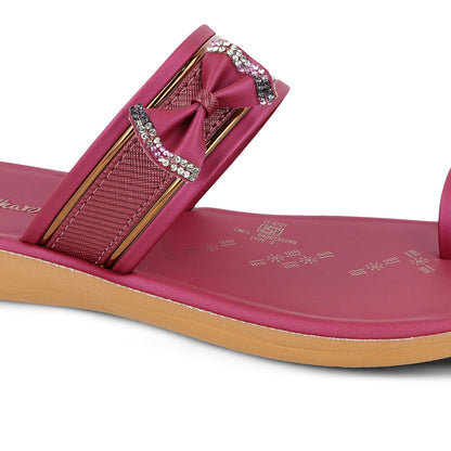 Women's Daily Wear Sandals  - WLR74507 Maroon