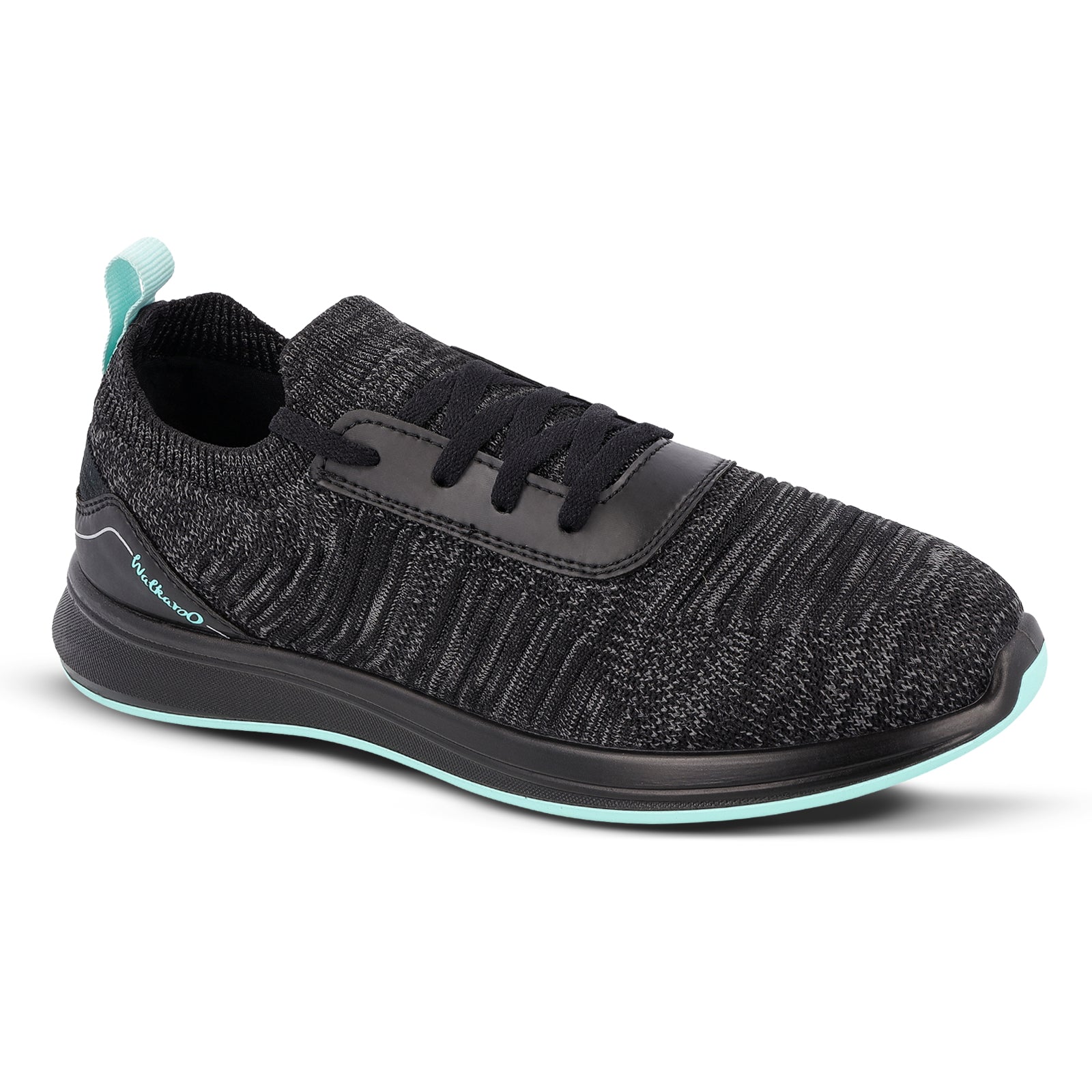 Walkaroo Men Walking and washable Shoes- XS9772 Black Mint - Walkaroo Footwear