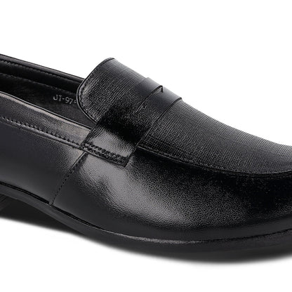 JOHN TAYLOR Men's Leather Penny Loafers - JT97534 Black